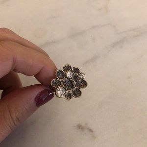 Gold diamond ring adjustable 7